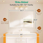 TokeShimi 55x36 Rectangle Bathroom Vanity Mirror Beveled, Tempered Frameless - Image 2