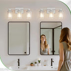 DORESshop 17 Inch Bathroom Light Fixtures, 3-Light Chrome Bathroom Lighting - Image 7