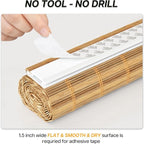 LazBlinds No Tools No Drill Bamboo Roller Shades, Cordless Bamboo Blinds - Image 2