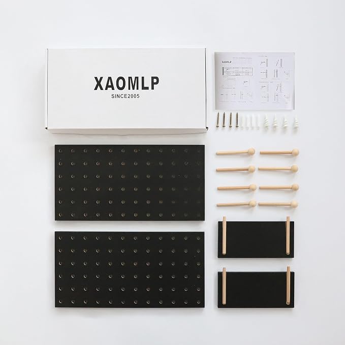 Wooden Pegboard Accessories Set: Modular Wall Hooks & Shelf - Image 8