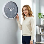 jomparis 10 Inch Gray Wall Clock Battery Operated Silent & Non-Ticking Wall - Image 2