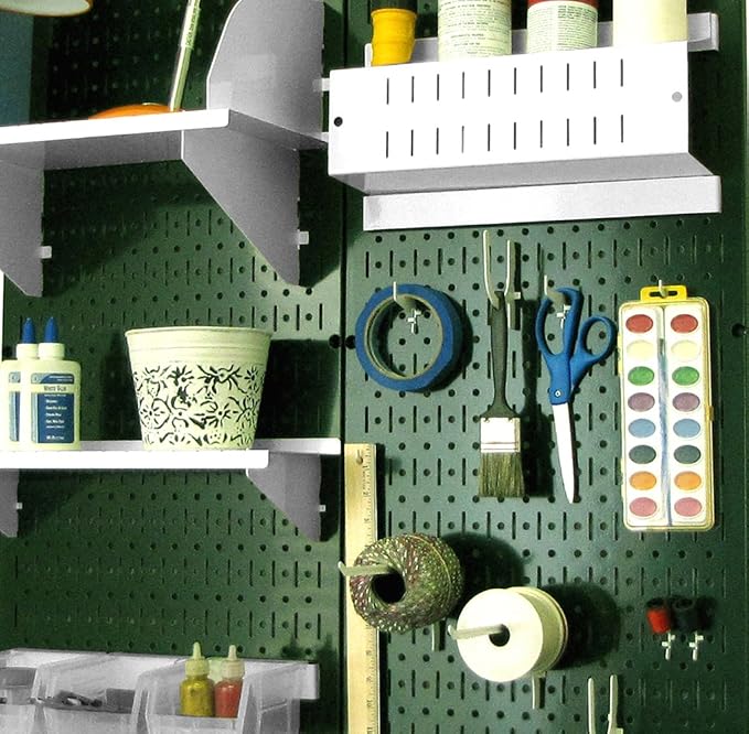 Wall Control Pegboard 32in x 16in Green Metal Pegboard Tool Board Panel - Image 3