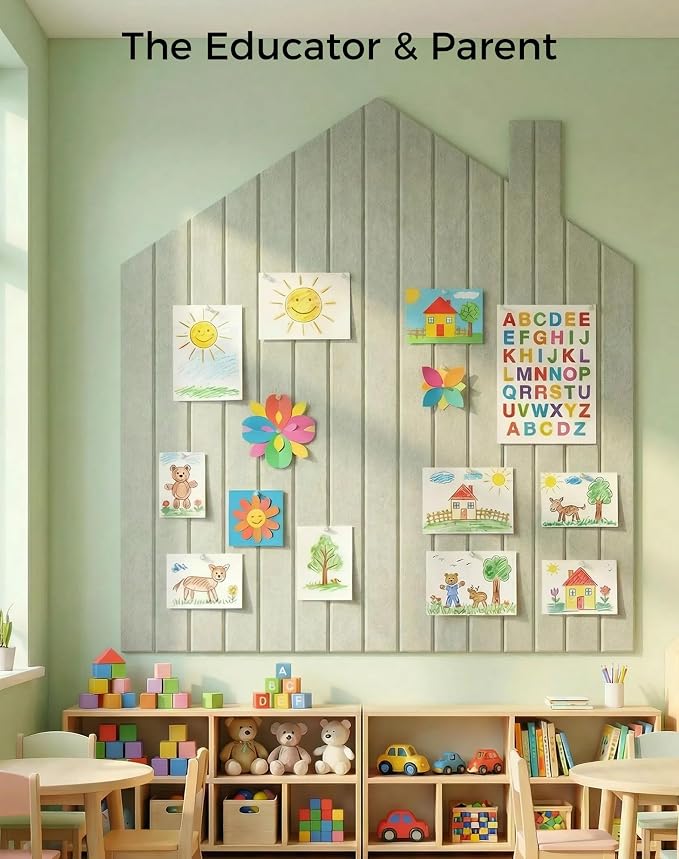 Aothia 12-Pack Felt Bulletin Board Tiles, 48x36 Modular Pin Board - Image 8