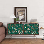 Laatse Dark Floral Wallpaper Peel and Stick 17.5in x 118in Vintage Green Gold - Image 6