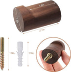 bsdonte Wood Wall Hooks 6 Pack, Natural Wooden Coat Hooks Wall Mounted - Image 5