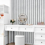White Grey Wood Panels for Wall Slat Panel Self Adhesive Wood Slat 3D Wall - Image 7