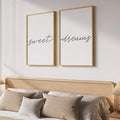 Framed Sweet Dreams Wall Art for Bedroom Decor, Modern Black and White by Cuspin