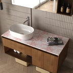 Extra Wide Marble Contact Paper Granite Peel and Stick Wallpaper Pink Glossy - Image 6