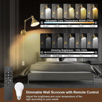TRLIFE Wall Sconce with Remote Control, Brushed Brass Plug in Wall Sconces - Image 2