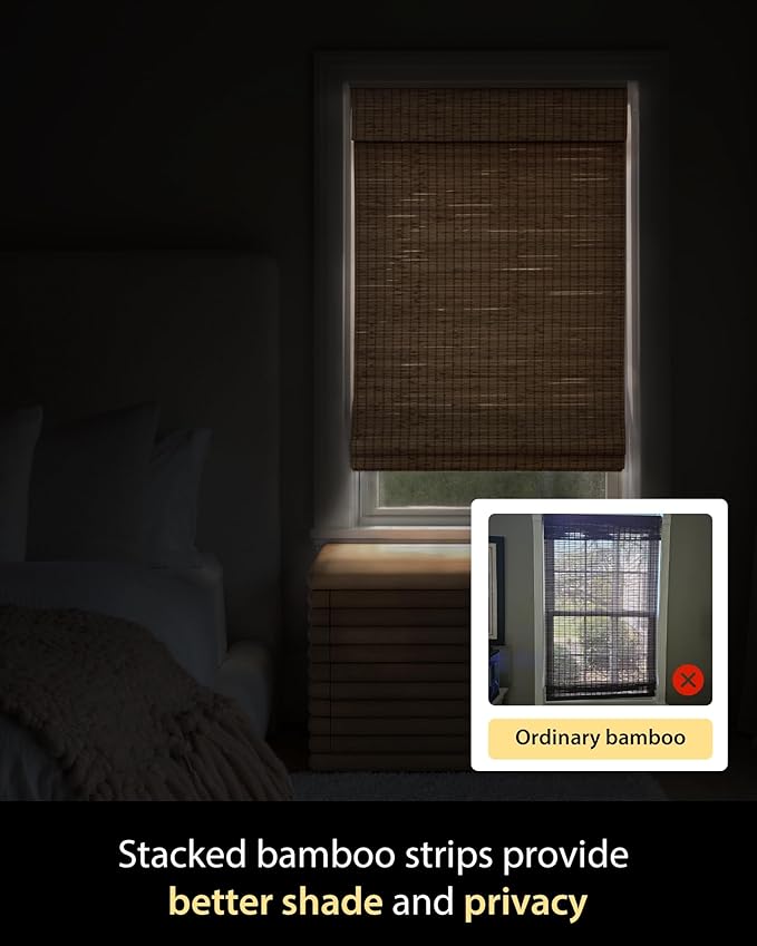 UNISHADES Cordless Bamboo Roman Shades - Image 5