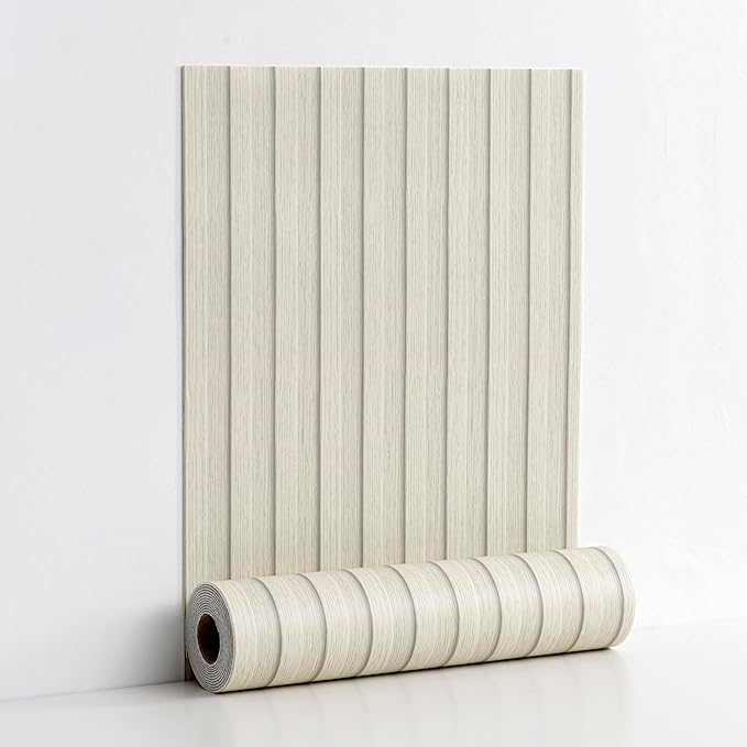 Haimin Wood Grain Slat Wall Panels Peel and Stick Faux Wood Thick Wallpaper - Image 5