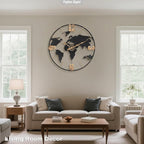 Pytha Sight 20 Inch Large Wall Clock, Modern Decorative Big World Map - Image 6