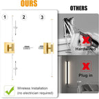 Morauroral 30 Inch White Gold Battery Operated Wall Sconces Set of 2, Dimmable - Image 4