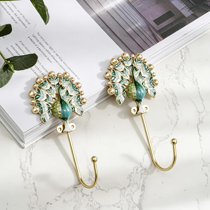 Vintage Wall Hooks Decorative Rack Hangers, 2 Pack Metal Wall Mounted Hook - Image 4