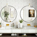VooBang Black Round Mirror, Small 16" Circle Mirror, Round Wall Mirror - Image 6