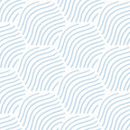 Peel and Stick Wallpaper Blue Wallpaper Geometric Wallpaper White Hexagon by Fiula