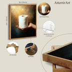 AtterrirArt Framed Funny Bathroom Wall Art, 8 * 10 inch, Hand Holding Toilet - Image 4