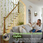 suddus 300 LED Vines with Lights Plug in, 9.8ft x 9.8ft Fairy Lights with Vines - Image 2