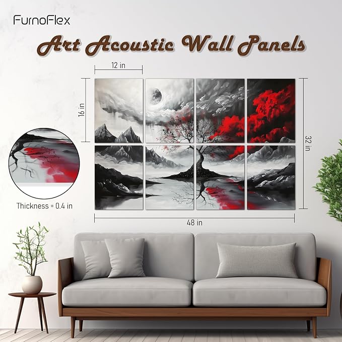FurnoFlexArt Acoustic Panels Tiles Decorative Room Sound Proof Foam Absorbing - Image 3