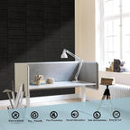 Acoustic Wall Panels – 8 Pack 31.75"x15.75" Thick Black Striped Groove Sound - Image 4