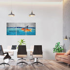 KAWAHONE 3 Panels Modern Framed Inspirational Quote Canvas Wall Art-Mindset is - Image 7