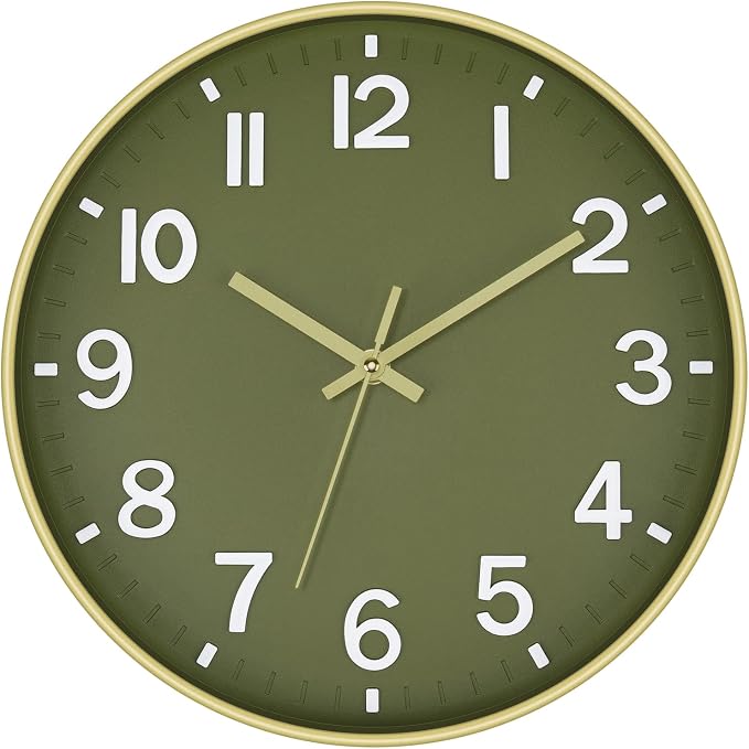 Foxtop Modern Wall Clock Silent Non-Ticking Battery Operated Round Quartz 12 by Foxtop