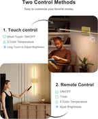 iThird 1 Pack Battery Operated Wall Sconce Light, 360° Rotatable, 4CCT Dimmable - Image 6
