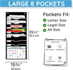 ALSLEA Hanging File Organizer 8 Pockets 15¾”W Legal/ Letter Size Paper Organizer - Image 7