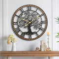 Micasso Rustic Large Wall Clock: 27Inch Farmhouse Tree of Life Metal by Micasso