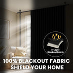 100% Blackout Room Divider Curtains Sets Black 2 Panels W100 x L84in No Drill - Image 5