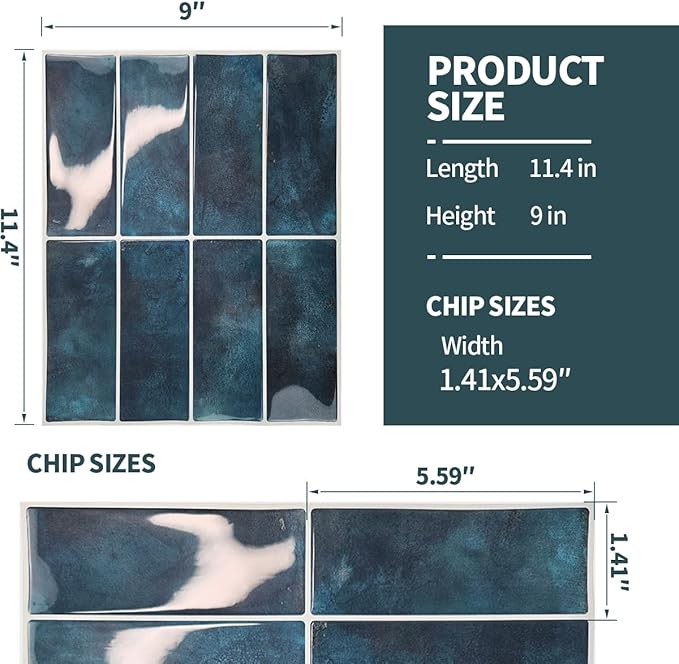 Peel and Stick Backsplash 3D Wall Tiles, Self-Adhesive, Oil Proof, Waterproof - Image 2