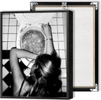 Funny Bathroom Wall Art Black and White posters Bar Disco Party prints painting by Liyark