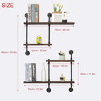 Industrial Pipe Shelving Wall Mounted, Rustic Floating Shelves Wall Shelf Unit - Image 3