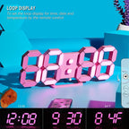 KOSUMOSU Pink LED Clock 3D Wall Clock 9.7" Table Clock - Image 5