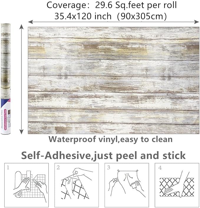 Wood Contact Paper Peel and Stick Wood Wallpaper Vinyl Decorative Plank Film - Image 7