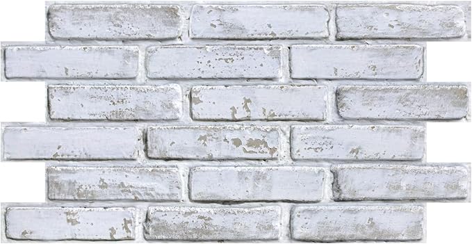 COMSTICKC 3D Whitewash Faux Brick Wall Panel Peel and Stick Wall Covering - Image 2