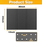 Pegboard Smith Metal Pegboard Panels 12" x 24", 3 Pack Black Wall Mounted Tool - Image 4