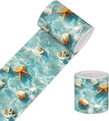 HOMETITUTE Wallpaper Border Peel and Stick Wall Border Coastal Shell Water by HOMETITUTE