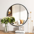 HARRITPURE Round Mirror 15.7 Black Wall Mounted Circle Mirrors Vanity Mirror - Image 3
