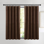NICETOWN Brown Velvet Curtains, Thermal Insulated Sound Reducing Heavy Matt - Image 2