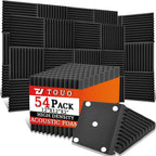 54 Pack Acoustic Panels – Sound Proof Foam Panels by TOUO