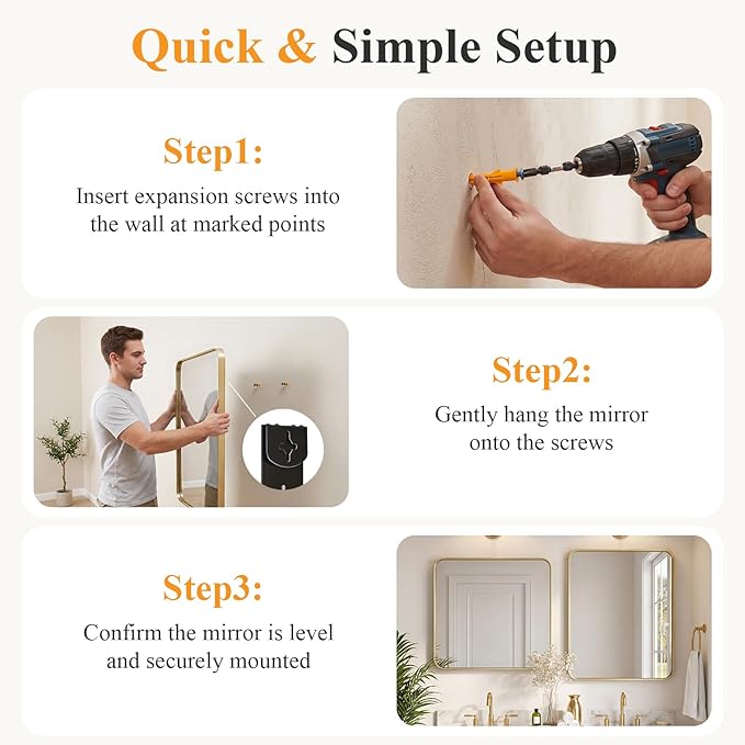 NEWBULIG 20X28 Inch Bathroom Mirror - Image 5