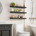 RALGEND Floating Shelves for Wall, 1.5" Thick Wall Shelf Set of 3 - Image 2