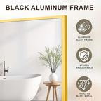 FICTOR Bathroom Vanity Mirror-Gold, 60x30 Inch, Shatterproof & Anti-Rust - Image 5