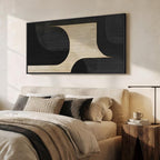 Large Framed Neutral Abstract Wall Art, Modern Minimalist Geometric Pictures - Image 2
