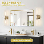 Wall Sconces Set of Two, Hardwired Brass Bathroom Sconces Wall Lighting - Image 6