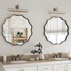 Round Wavy Mirror, 20 Inch Metal Frame Circle Mirror, Round Wall Mounted - Image 2