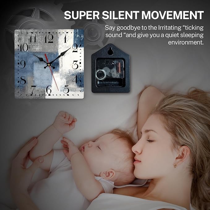ArtSocket Wooden Wall Clock Silent Non-Ticking, Battery Operated - Image 2