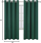 LEMOMO Dark Green Thermal Blackout Curtains/52 x 72 Inch/Set of 2 Panels Room - Image 10