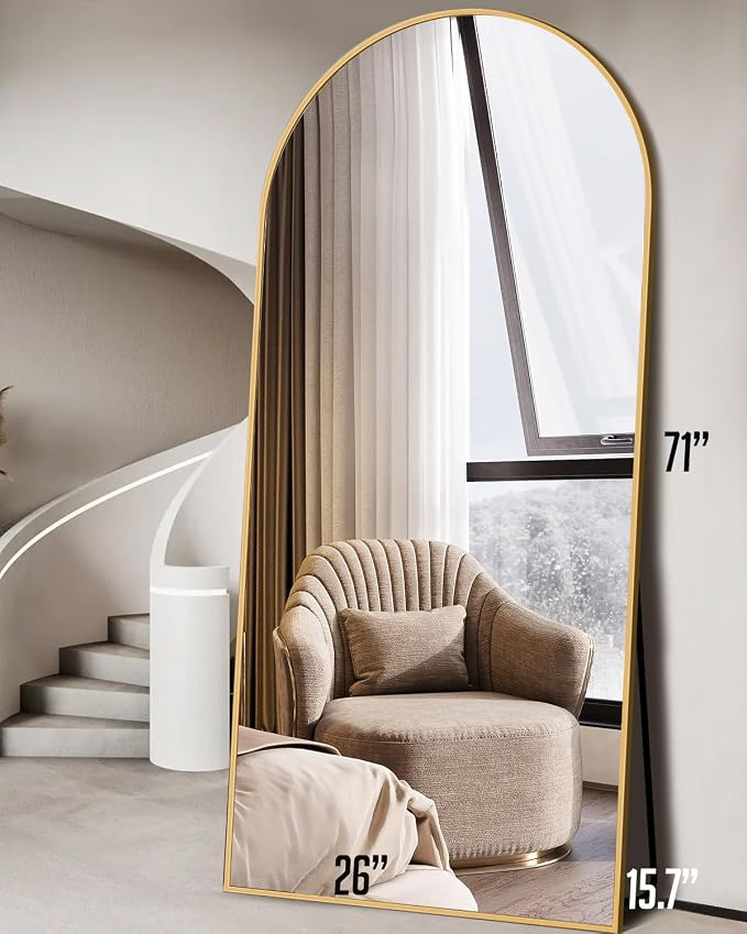 DMWOODFL 71"x26" Arched Full-Length Mirror - Image 2